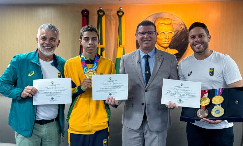 Vereador Dinho Papa-Léguas presta homenagem a atletas campinenses que se destacam no paradesporto e na Seleção Brasileira de Futebol de Cegos.